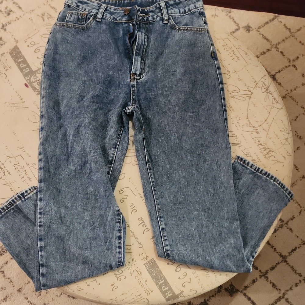 SHEIN Blue Straight Leg Jeans